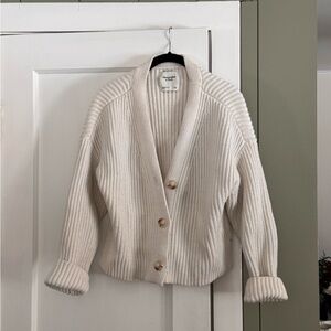 Abercrombie & Fitch Cream Button-Up Cardigan